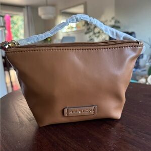 New Halston Brown Small Mini Bag Pouch